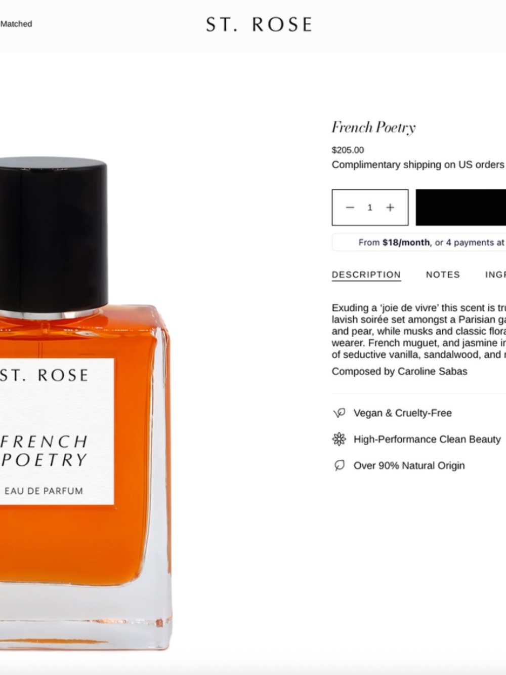 ST. Rose French Poetry 1.7 fl oz/50ml - Picture 2 of 4